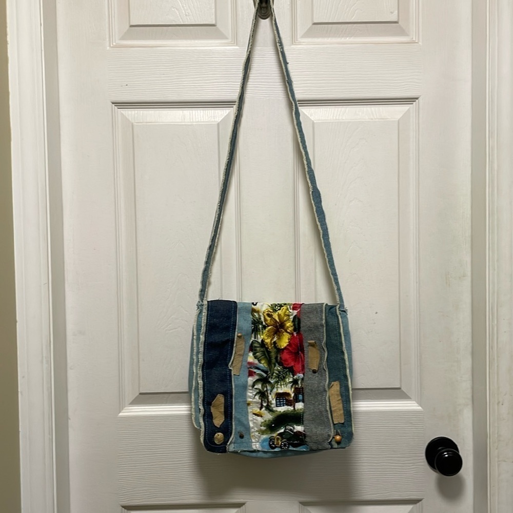 HANDMADE | Sewn | Fringed| Denim | Crossbody| Book Bag/Purse/Tote | Jean